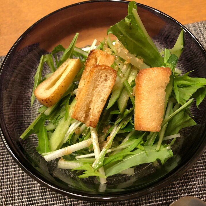 水菜ときゅうりと油揚げのサラダ レシピ 作り方 By Hiro1016 楽天レシピ 水菜ときゅうりと油揚げのサラダ レシピ 作り方 By Hiro1016 楽天レシピ
